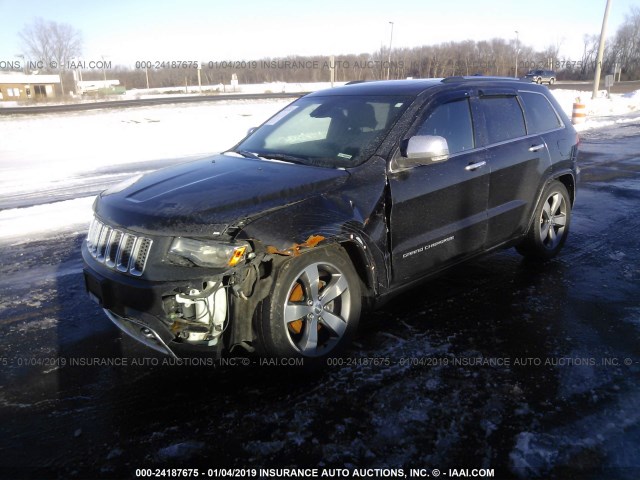 1C4RJFCG2EC232850 - 2014 JEEP GRAND CHEROKEE OVERLAND BLACK photo 2