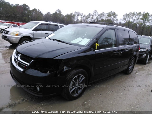 2C4RDGCG9HR847727 - 2017 DODGE GRAND CARAVAN SXT BLACK photo 2