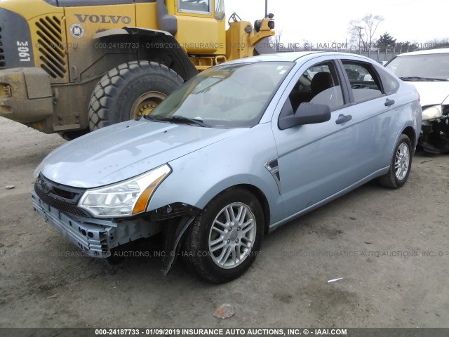 1FAHP35N18W190152 - 2008 FORD FOCUS SE/SEL/SES Light Blue photo 2