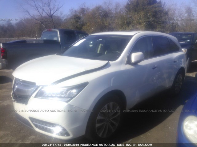 5FRYD4H45FB004561 - 2015 ACURA MDX TECHNOLOGY WHITE photo 2