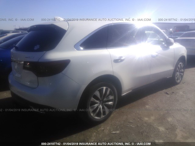 5FRYD4H45FB004561 - 2015 ACURA MDX TECHNOLOGY WHITE photo 4