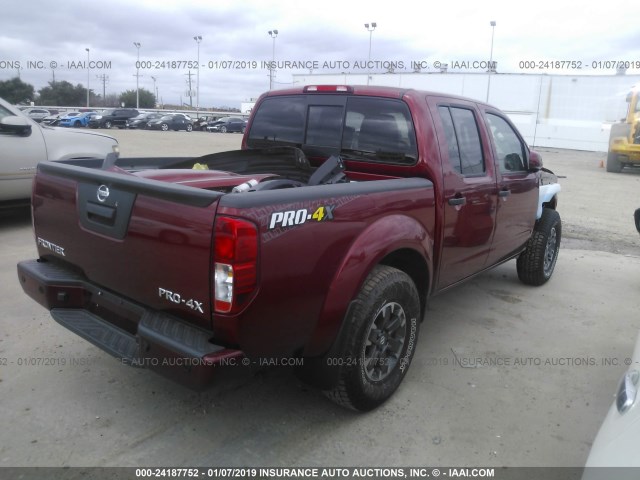 1N6AD0EV8KN710019 - 2019 NISSAN FRONTIER SV/SL/PRO-4X BURGUNDY photo 4