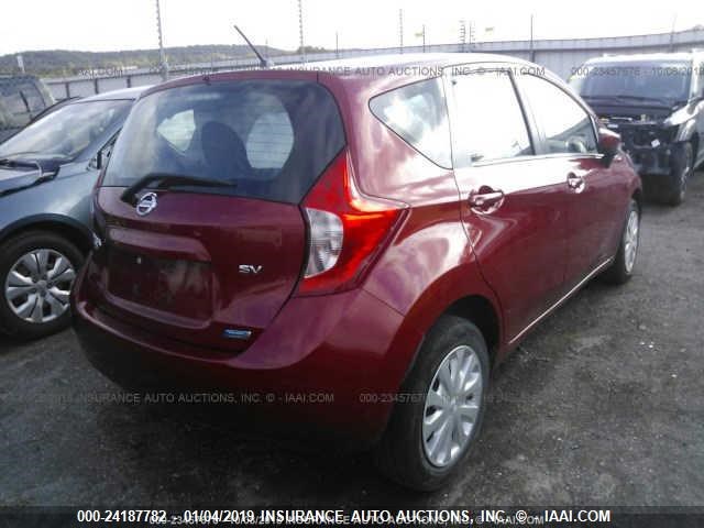 3N1CE2CP3FL392411 - 2015 NISSAN VERSA NOTE S/S PLUS/SV/SL/SR RED photo 4