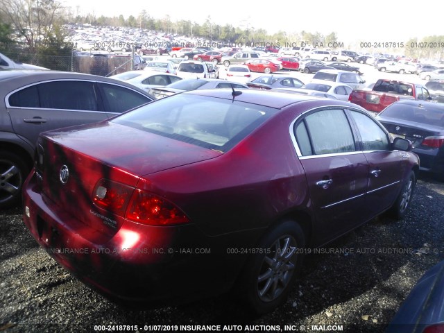 1G4HR57Y16U127256 - 2006 BUICK LUCERNE CXL RED photo 4