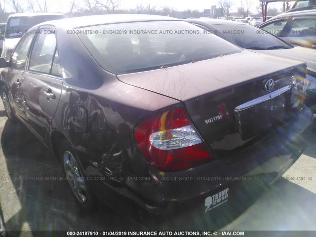 4T1BE32KX3U130225 - 2003 TOYOTA CAMRY LE/XLE/SE MAROON photo 3