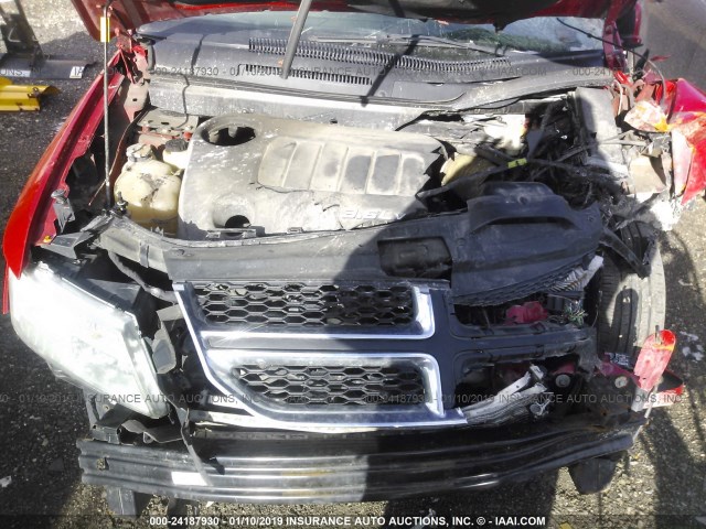 3C4PDDBGXFT593799 - 2015 DODGE JOURNEY SXT RED photo 10