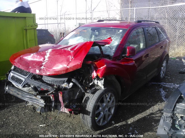 3C4PDDBGXFT593799 - 2015 DODGE JOURNEY SXT RED photo 2