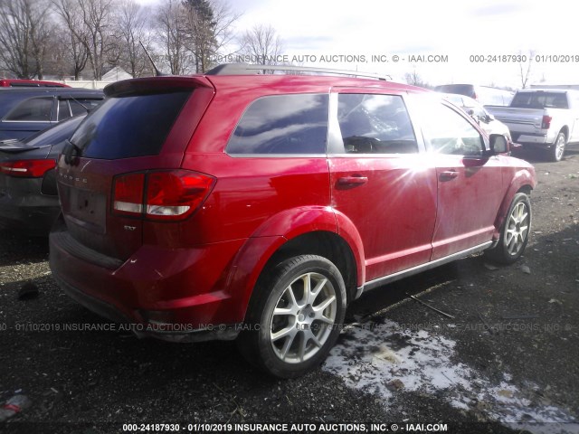 3C4PDDBGXFT593799 - 2015 DODGE JOURNEY SXT RED photo 4