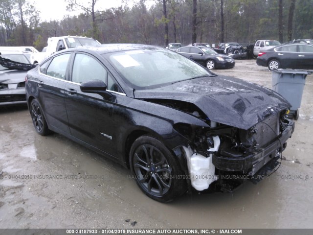 3FA6P0LU8JR137523 - 2018 FORD FUSION SE HYBRID BLACK photo 1