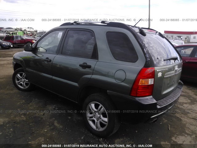 KNDJF723477322144 - 2007 KIA SPORTAGE EX/LX GREEN photo 3