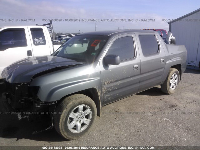 2HJYK16547H504736 - 2007 HONDA RIDGELINE RTL GRAY photo 2