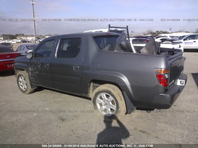 2HJYK16547H504736 - 2007 HONDA RIDGELINE RTL GRAY photo 3