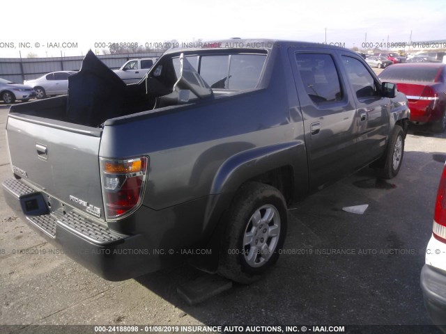 2HJYK16547H504736 - 2007 HONDA RIDGELINE RTL GRAY photo 4