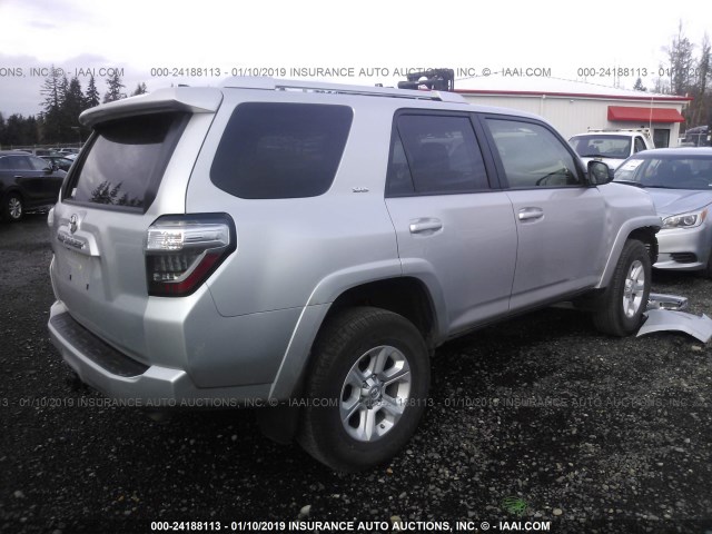 JTEBU5JR9H5423127 - 2017 TOYOTA 4RUNNER SR5 PREM/LTDL/TRAIL/TRD SILVER photo 4