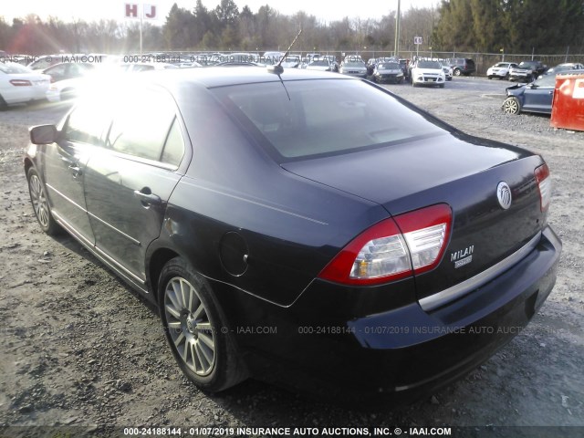 3MEHM08Z99R622523 - 2009 MERCURY MILAN PREMIER BLUE photo 3