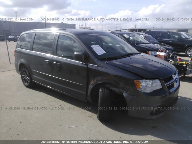 2C4RDGCGXHR773959 - 2017 DODGE GRAND CARAVAN SXT GRAY photo 1