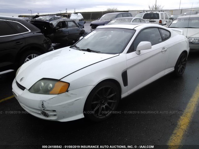 KMHHN65F74U136902 - 2004 HYUNDAI TIBURON GT WHITE photo 2