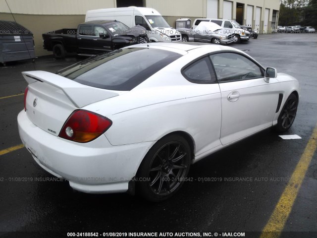 KMHHN65F74U136902 - 2004 HYUNDAI TIBURON GT WHITE photo 4