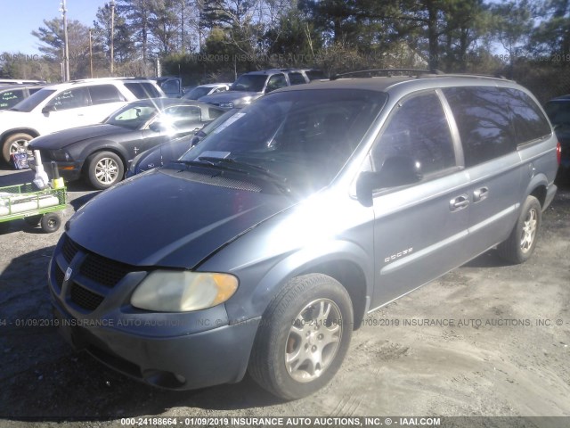 2B8GP44351R420006 - 2001 DODGE GRAND CARAVAN SPORT TURQUOISE photo 2