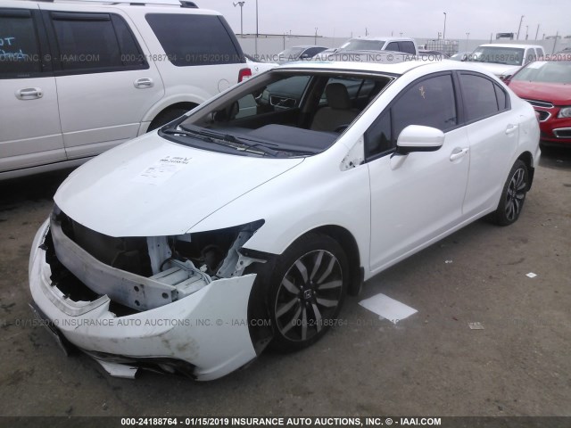 19XFB2F95EE044953 - 2014 HONDA CIVIC EXL WHITE photo 2