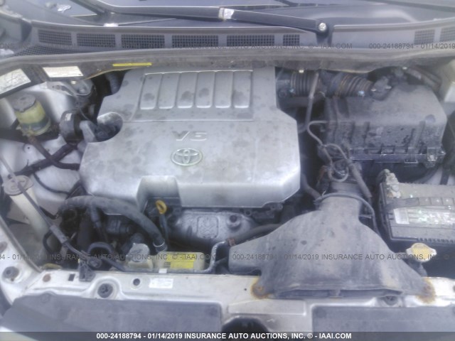 5TDZK23C77S014889 - 2007 TOYOTA SIENNA CE/LE SILVER photo 10