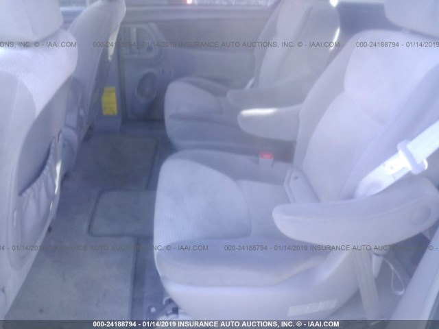 5TDZK23C77S014889 - 2007 TOYOTA SIENNA CE/LE SILVER photo 8