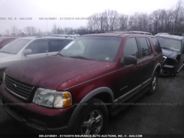 1FMZU73E82UA67691 - 2002 FORD EXPLORER XLT BURGUNDY photo 2