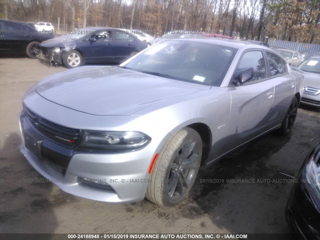 2C3CDXCT8HH572204 - 2017 DODGE CHARGER R/T SILVER photo 2