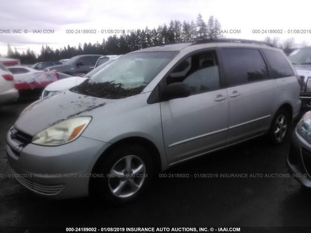 5TDZA23C25S346822 - 2005 TOYOTA SIENNA CE/LE SILVER photo 2