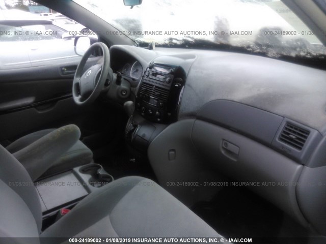 5TDZA23C25S346822 - 2005 TOYOTA SIENNA CE/LE SILVER photo 5