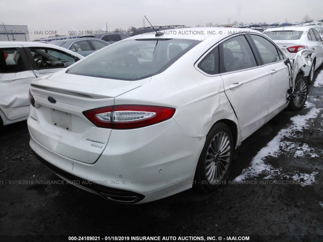 3FA6P0K99DR101017 - 2013 FORD FUSION TITANIUM WHITE photo 4