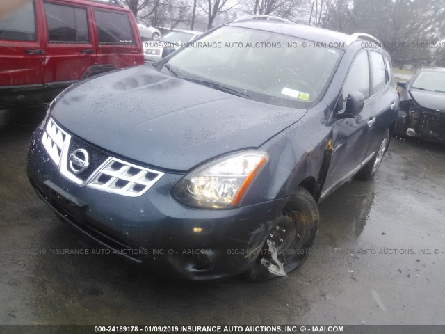 JN8AS5MV2FW254174 - 2015 NISSAN ROGUE SELECT S BLUE photo 2