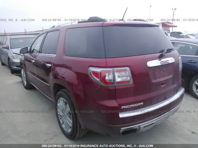 1GKKRTKD4DJ159172 - 2013 GMC ACADIA DENALI RED photo 3