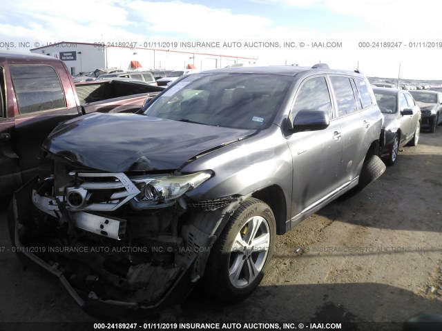 5TDYK3EH4DS118486 - 2013 TOYOTA HIGHLANDER LIMITED GRAY photo 2