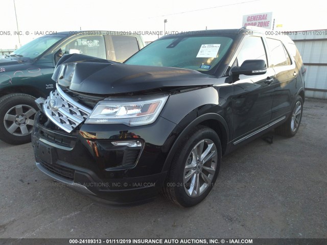 1FM5K7D82JGC85524 - 2018 FORD EXPLORER XLT BLACK photo 2