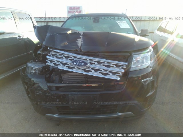 1FM5K7D82JGC85524 - 2018 FORD EXPLORER XLT BLACK photo 6