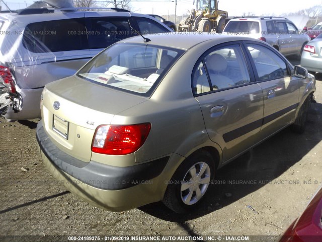 KNADE123X66164522 - 2006 KIA RIO GOLD photo 4