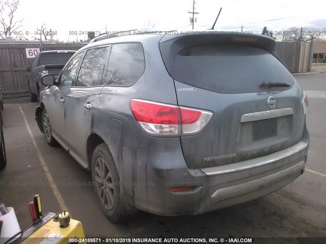 5N1AR2MM3FC716087 - 2015 NISSAN PATHFINDER S/SV/SL/PLATINUM GRAY photo 3