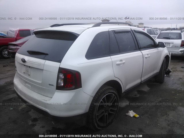 2FMDK3JC8DBE33510 - 2013 FORD EDGE SEL WHITE photo 4