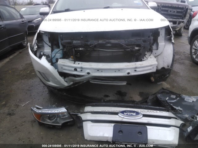 2FMDK3JC8DBE33510 - 2013 FORD EDGE SEL WHITE photo 6