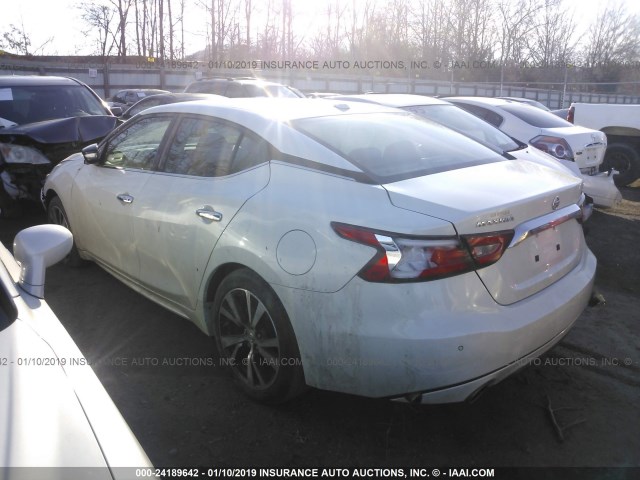 1N4AA6AP5GC398661 - 2016 NISSAN MAXIMA 3.5S/SV/SL/SR/PLAT WHITE photo 3