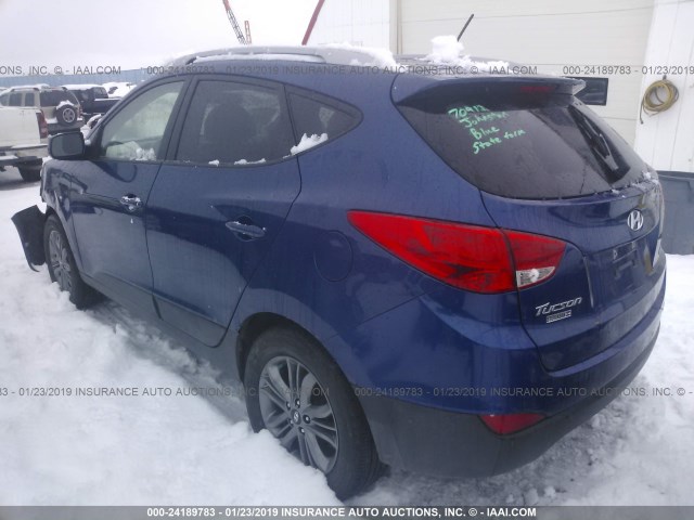 KM8JUCAG1FU973228 - 2015 HYUNDAI TUCSON LIMITED/SE Dark Blue photo 3