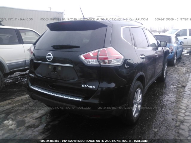 KNMAT2MV4GP735563 - 2016 NISSAN ROGUE S/SL/SV BLACK photo 4