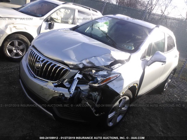 KL4CJASB9GB610972 - 2016 BUICK ENCORE SILVER photo 2