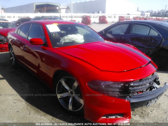2C3CDXCT0GH112811 - 2016 DODGE CHARGER R/T RED photo 1