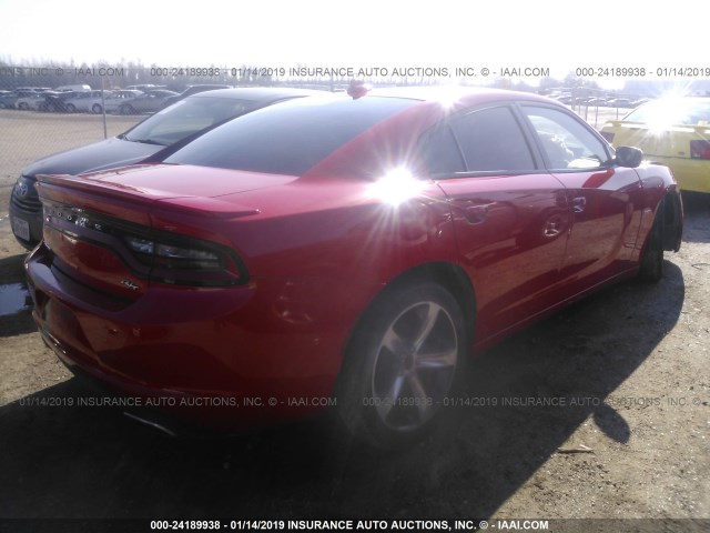 2C3CDXCT0GH112811 - 2016 DODGE CHARGER R/T RED photo 4