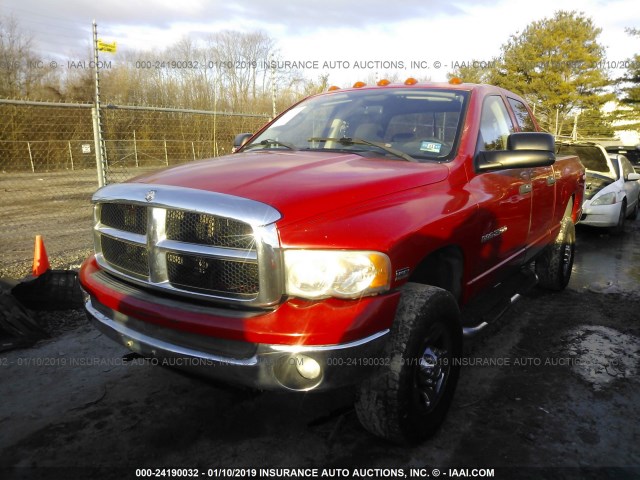 3D7KU28D54G153982 - 2004 DODGE RAM 2500 ST/SLT RED photo 2