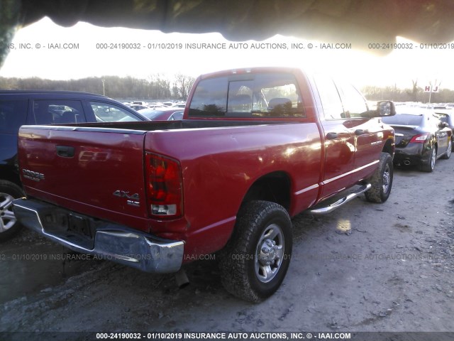 3D7KU28D54G153982 - 2004 DODGE RAM 2500 ST/SLT RED photo 4