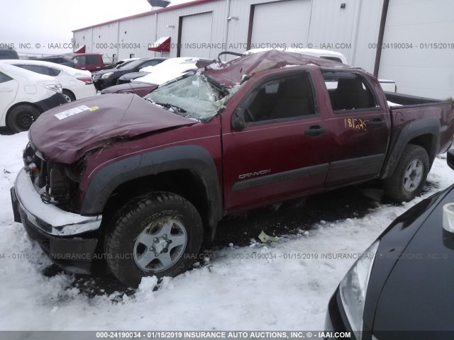 1GTDT136948103648 - 2004 GMC CANYON RED photo 2