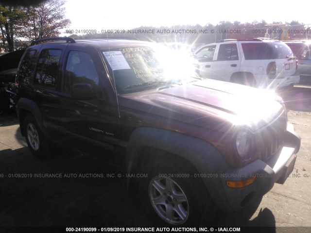 1J4GL48K63W611830 - 2003 JEEP LIBERTY SPORT/FREEDOM MAROON photo 1